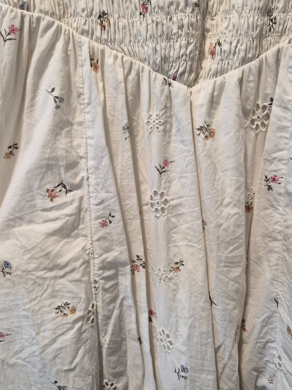 American Eagle Outfitters Cream Spaghetti-Strap Floral Maxi Dress - Picture 2 of 7